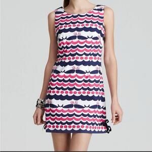 Lilly Pulitzer Delia Dress Whale Tail Print Women’s Size 8